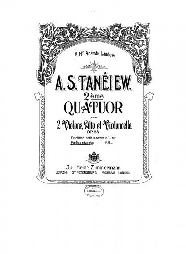 Taneyev - String Quartet No. 2