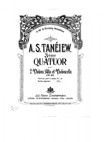 Taneyev - String Quartet No. 3, Op. 30
