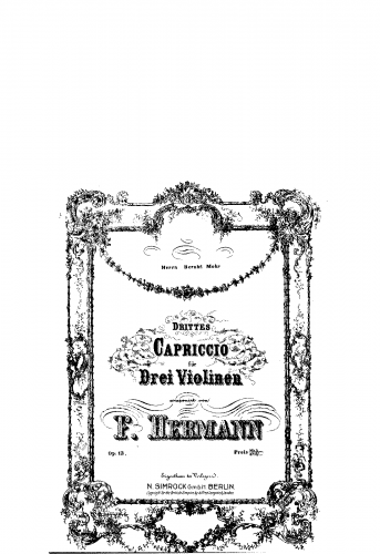 Hermann - Capriccio No. 3 for 3 Violins