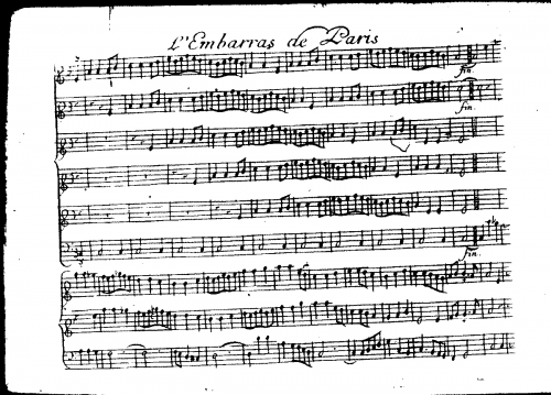 Freillon Poncein - L'embarras de Paris - Score