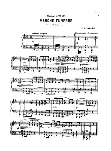 Lavallée - Marche funèbre - Score