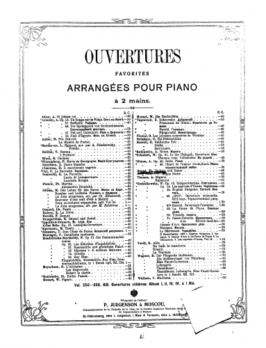Suppé - Dichter und Bauer (Poet and Peasant) - Overture For Piano solo (Brunner) - Score