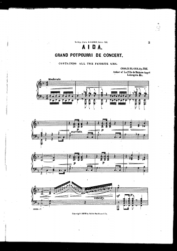 Blake - Grand Potpourri de Concert on Aida, Op. 215 - Score
