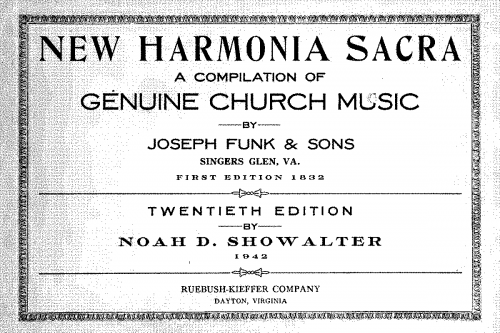 Funk - A Compilation of Genuine Church Music: The Harmonia Sacra (original 1832 title) - Score