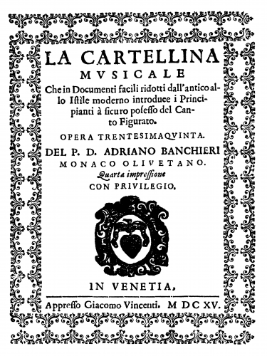 Banchieri - Cartella musicale nel canto figurato, fermo, & contrapunto ''(in third edition)'' - Complete Book