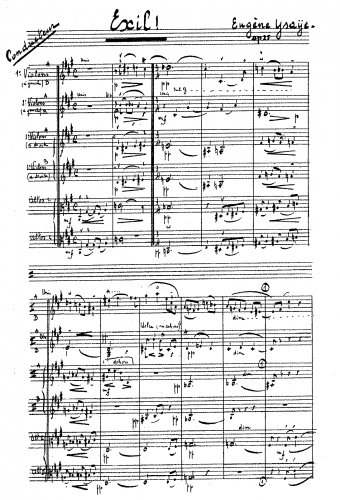 Ysaÿe - Exil, Op. 25 - Score