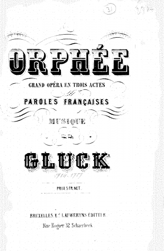 Gluck - Orfeo ed Euridice - Vocal Score - Score