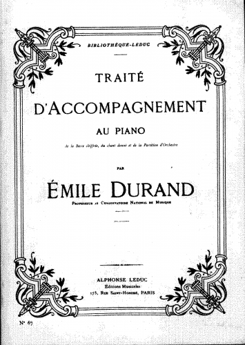 Durand - Traité d?accompagnement au piano - Other - Complete Book