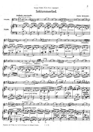 Hollaender - Schlummerlied - Piano score