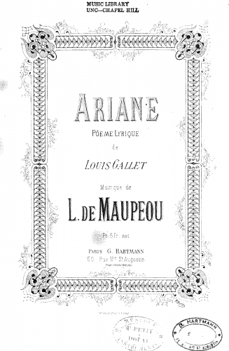 Maupeou - Ariane - Vocal Score - Score