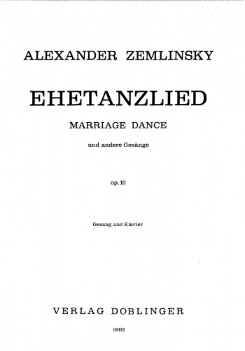 Zemlinsky - Ehetanzlied, Op. 10 - Score