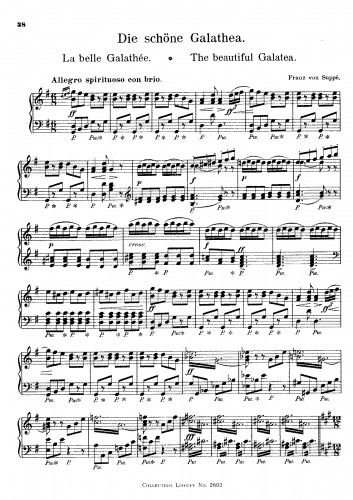 Suppé - Die schöne Galathée - Overture For Piano solo (Schultze-Biesantz) - Score