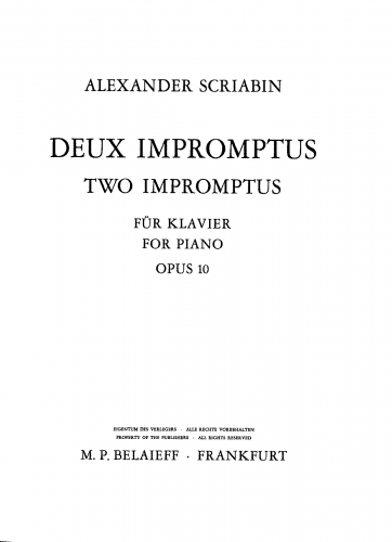 Scriabin - 2 Impromptus, Op. 10 - Score