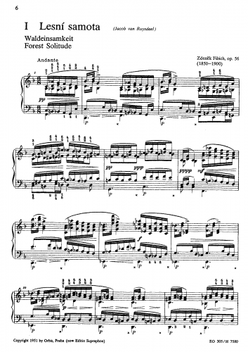 Fibich - Etudes Picturales, Op. 56 - Score