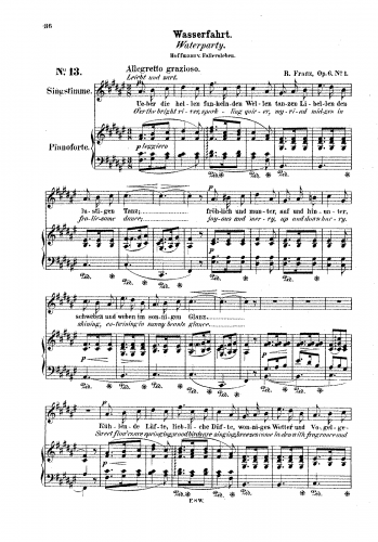 Franz - 6 Gesänge - Score