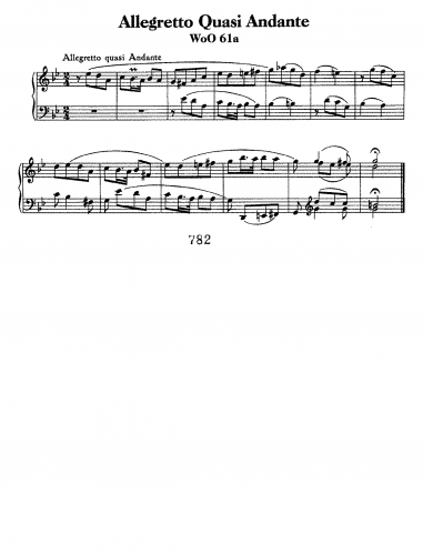 Beethoven - Allegretto quasi Andante, WoO 61a - Score