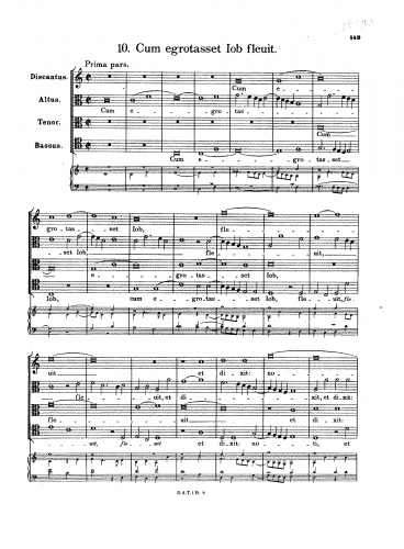 Senfl - Cum egrotasset Iob fleuit - Score