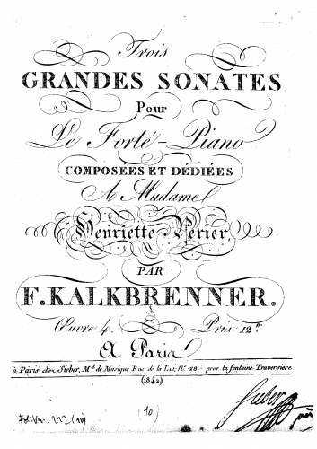 Kalkbrenner - 3 Piano Sonatas, Op. 4 - No. 1 in G minor