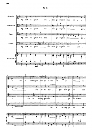 Costeley - Sy cest un grief tourment - Score