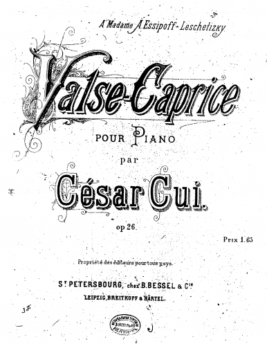 Cui - Valse-caprice - Score