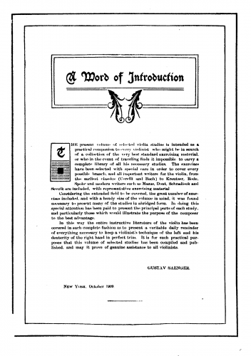 Saenger - The Violinist's Daily Companion - Score