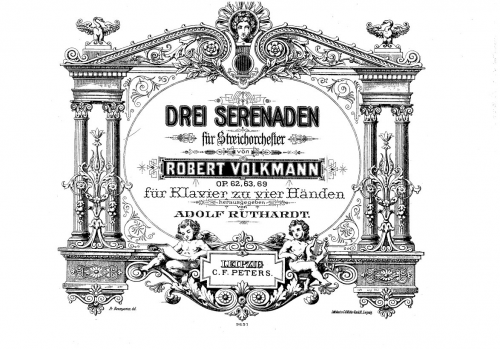 Volkmann - Serenade No. 3, Op. 69 - For Piano 4 hands (Ruthardt) - Score