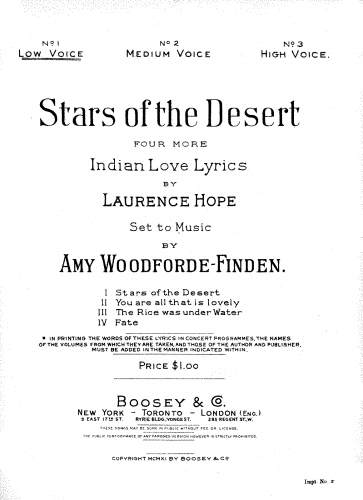 Woodforde-Finden - Stars of the Desert - Score