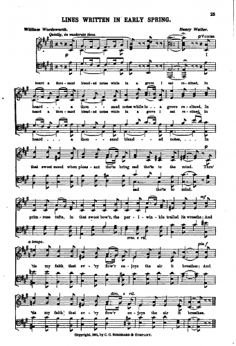Waller - Lines Written in Early Spring - Score
