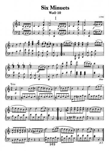 Beethoven - 6 Minuets - Score