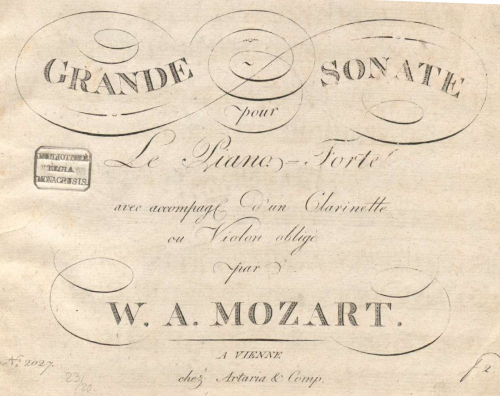 Mozart - Clarinet Quintet - For Clarinet or Violin and Piano