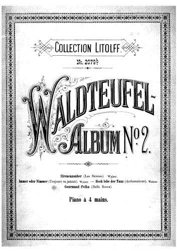 Waldteufel - Les sirènes - For Piano 4 hands - Score