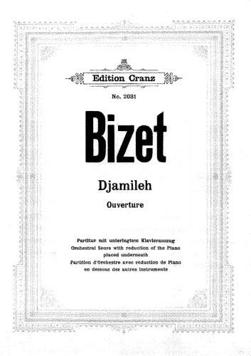 Bizet - Djamileh - Overture - Score