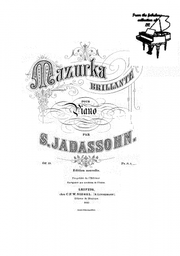 Jadassohn - Mazurka Brillante - Score