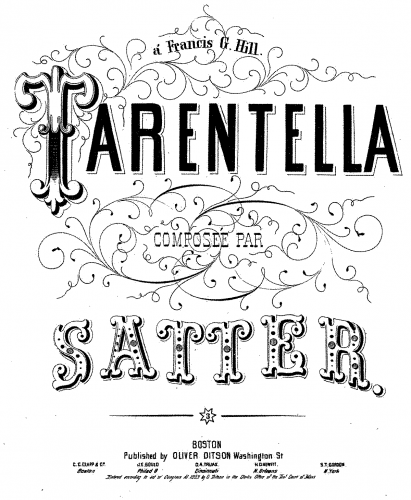 Satter - Tarantella - Score