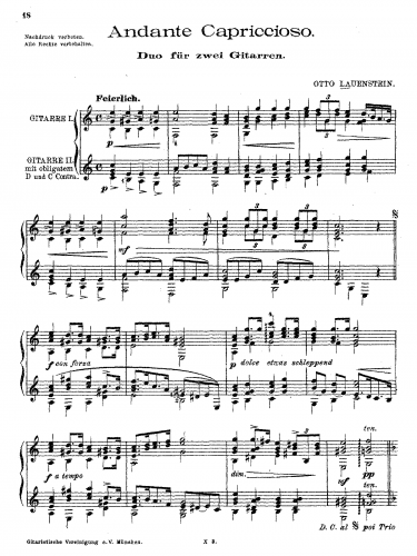 Lauenstein - Andante Capriccioso - Score