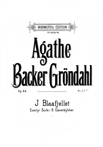 Backer-Grøndahl - In the Blue Mountain (Fairy Tale Suite in 6 Piano Pieces) - Score