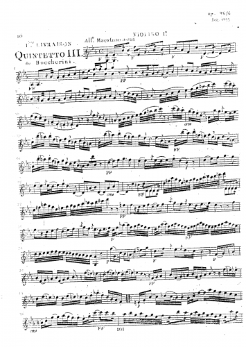Boccherini - 6 String Quintets - G.364 (Op. 46/6) - Alto Violoncello (alternate for cello 1)