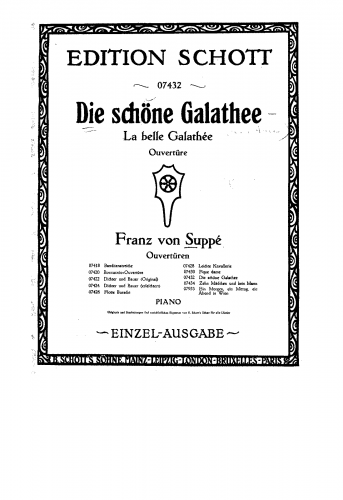 Suppé - Die schöne Galathée - Overture For Piano solo (Unknown) - Score