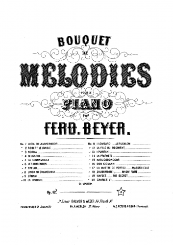 Beyer - Bouquet de Melodies - Piano Score Selections - 8. Norma (Bellini)