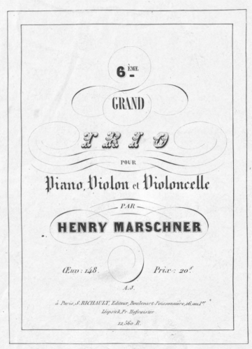 Marschner - Piano Trio No. 6 - Scores and Parts