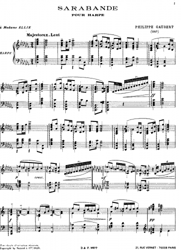 Gaubert - Sarabande - Score