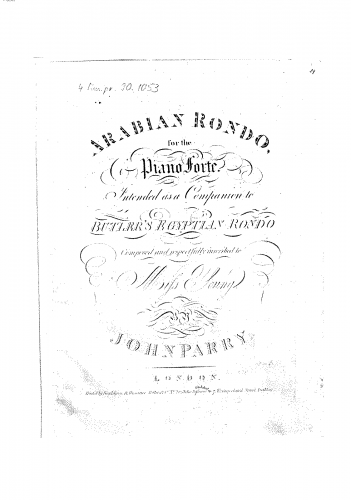 Parry - Arabian Rondo - Score