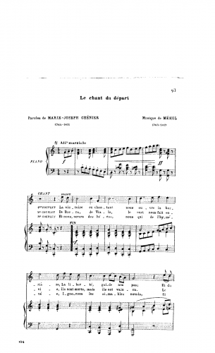Méhul - Chant du départ - Score