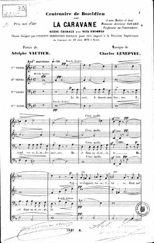 Lenepveu - La caravane - Score