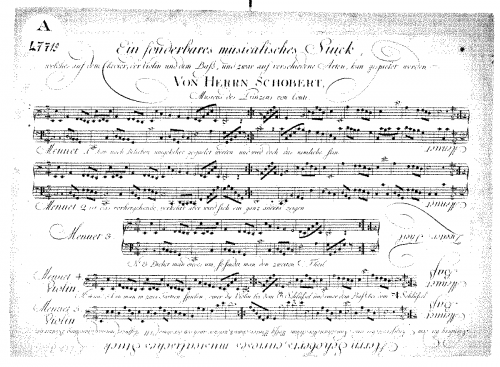 Schobert - 5 Curious menuets - Score