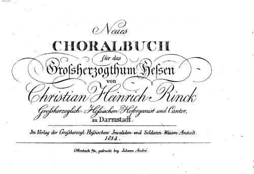 Rinck - Choralbuch für das Großherzogtum Hessen - Score