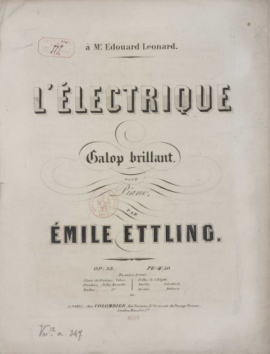 Ettling - L'électrique - Score