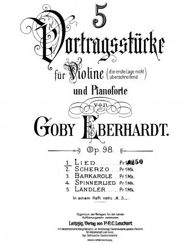 Eberhardt - 5 Vortragsstücke - Scores and Parts