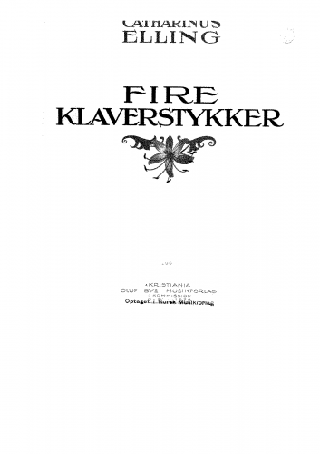 Elling - Fire Klaverstykker - Score