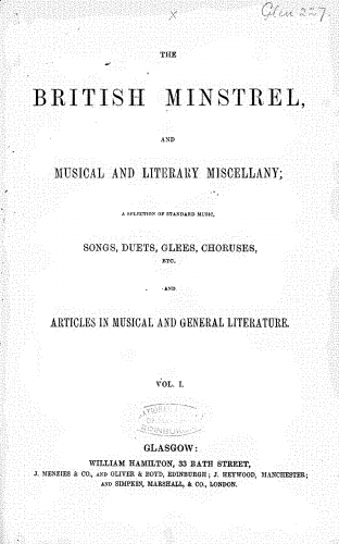 Hamilton - The British Minstrel, and Musical and Literary Miscellany